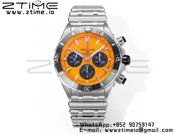Breitling Chronomat B01 AB01364A1I1S1 44mm SS BLS 1:1 Best Edition Yellow Dial on Stainless Steel Strap A7750 - Super Clone Watch | 1:1 Best Version