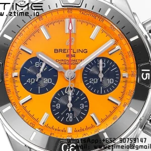 Breitling Chronomat B01 AB01364A1I1S1 44mm SS BLS 1:1 Best Edition Yellow Dial on Stainless Steel Strap A7750 - Super Clone Watch | 1:1 Best Version