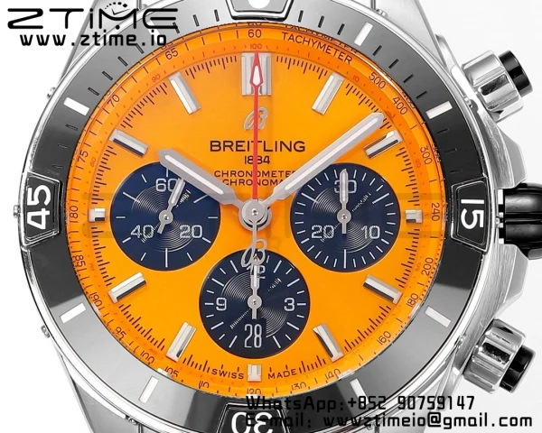Breitling Chronomat B01 AB01364A1I1S1 44mm SS BLS 1:1 Best Edition Yellow Dial on Stainless Steel Strap A7750 - Super Clone Watch | 1:1 Best Version
