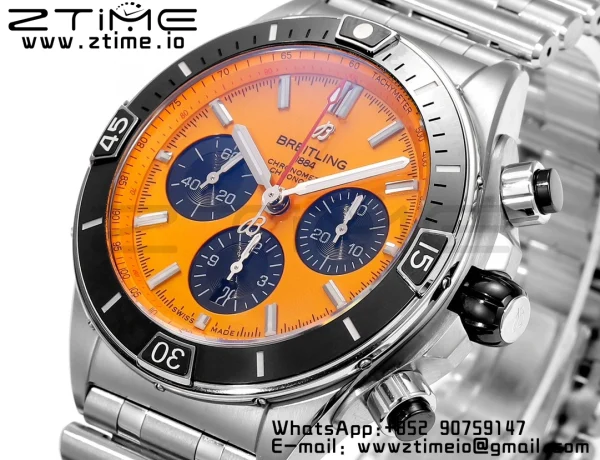 Breitling Chronomat B01 AB01364A1I1S1 44mm SS BLS 1:1 Best Edition Yellow Dial on Stainless Steel Strap A7750 - Super Clone Watch | 1:1 Best Version