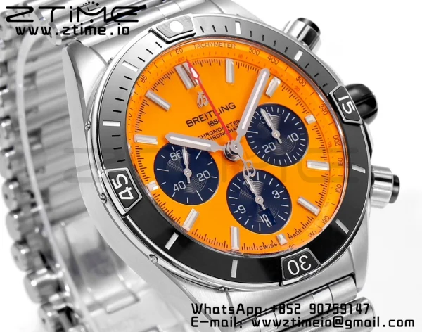 Breitling Chronomat B01 AB01364A1I1S1 44mm SS BLS 1:1 Best Edition Yellow Dial on Stainless Steel Strap A7750 - Super Clone Watch | 1:1 Best Version