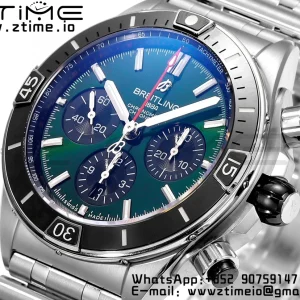 Breitling Chronomat B01 AB0136251L1S1 44mm SS BLS 1:1 Best Edition Green Dial on Stainless Steel Strap A7750 - Super Clone Watch | 1:1 Best Version