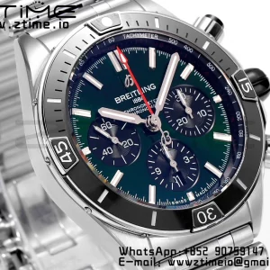 Breitling Chronomat B01 AB0136251L1S1 44mm SS BLS 1:1 Best Edition Green Dial on Stainless Steel Strap A7750 - Super Clone Watch | 1:1 Best Version