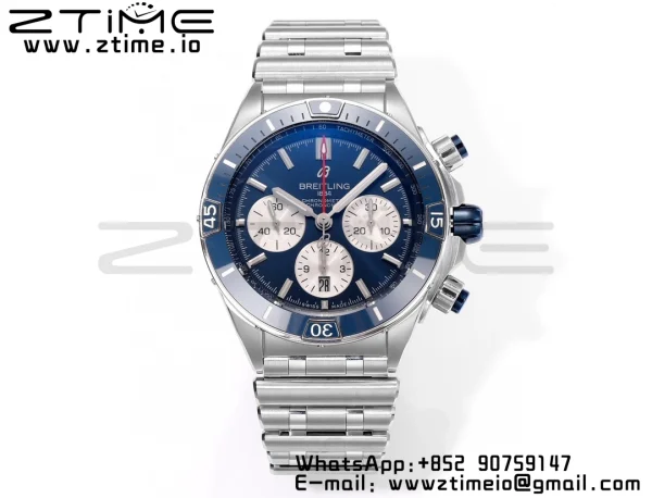 Breitling Chronomat B01 AB0136161C1A1 44mm SS BLS 1:1 Best Edition  Blue Dial on Stainless Steel Strap A7750 - Super Clone Watch | 1:1 Best Version