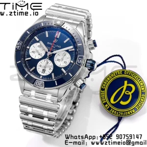 Breitling Chronomat B01 AB0136161C1A1 44mm SS BLS 1:1 Best Edition  Blue Dial on Stainless Steel Strap A7750 - Super Clone Watch | 1:1 Best Version