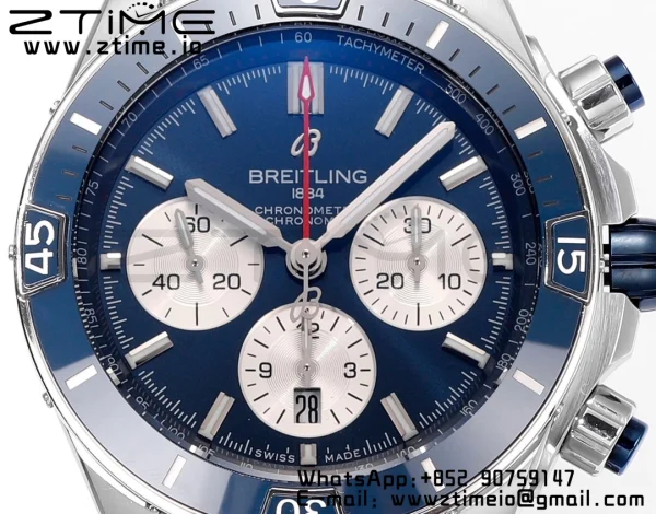 Breitling Chronomat B01 AB0136161C1A1 44mm SS BLS 1:1 Best Edition  Blue Dial on Stainless Steel Strap A7750 - Super Clone Watch | 1:1 Best Version