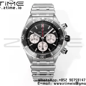 Breitling Chronomat B01 AB0136251B1A1 44mm SS BLS 1:1 Best Edition  Black Dial on Stainless Steel Strap A7750 - Super Clone Watch | 1:1 Best Version