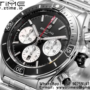 Breitling Chronomat B01 AB0136251B1A1 44mm SS BLS 1:1 Best Edition  Black Dial on Stainless Steel Strap A7750 - Super Clone Watch | 1:1 Best Version
