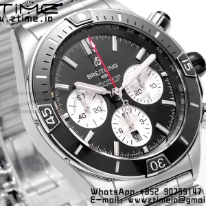 Breitling Chronomat B01 AB0136251B1A1 44mm SS BLS 1:1 Best Edition  Black Dial on Stainless Steel Strap A7750 - Super Clone Watch | 1:1 Best Version