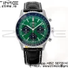 Breitling Navitimer B01 43mm SS BLS 1:1 Best Edition Navy Green Dial on Black Leather Strap A7750 - Super Clone Watch | 1:1 Best Version