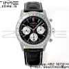 Breitling Navitimer B01 43mm SS BLS 1:1 Best Edition Black Dial on Black Leather Strap A7750 - Super Clone Watch | 1:1 Best Version
