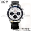 Breitling Navitimer B01 43mm SS BLS 1:1 Best Edition White Dial on Black Leather Strap A7750 - Super Clone Watch | 1:1 Best Version
