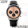 Breitling Navitimer B01 43mm SS BLS 1:1 Best Edition Light Brown Dial on Black Leather Strap A7750 - Super Clone Watch | 1:1 Best Version