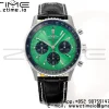 Breitling Navitimer B01 43mm SS BLS 1:1 Best Edition Green Dial on Black Leather Strap A7750 - Super Clone Watch | 1:1 Best Version