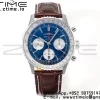Breitling Navitimer B01 43mm SS BLS 1:1 Best Edition BlueDial on Black Leather Strap A7750 - Super Clone Watch | 1:1 Best Version