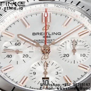 ブライトリング クロノマット B01 IB0134101G1A1 42mm SS BLS 1:1 ベストエディション シルバーダイアル ブラックラバーストラップ A7750 - スーパークローンウォッチ｜1:1 ベストバージョン
