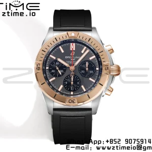 Breitling Chronomat B01 UB0134101B1U1 42mm SS BLS 1:1 Best Edition Gray Dial on Black Rubber Strap A7750 - Super Clone Watch | 1:1 Best Version