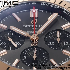 ブライトリング クロノマット B01 UB0134101B1U1 42mm SS BLS 1:1 ベスト版 ブラックラバーストラップ A7750 グレー文字盤 - スーパークローン時計｜1:1 ベスト版