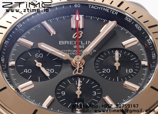 ブライトリング クロノマット B01 UB0134101B1U1 42mm SS BLS 1:1 ベスト版 ブラックラバーストラップ A7750 グレー文字盤 - スーパークローン時計｜1:1 ベスト版