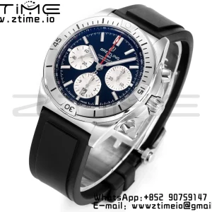 Breitling Chronomat B01 AB0134101B1A1 42mm SS BLS 1:1 Best Edition Black Dial on Black Rubber Strap A7750 - Super Clone Watch | 1:1 Best Version