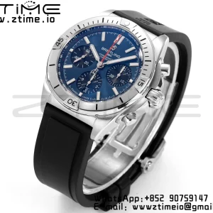 Breitling Chronomat B01 AB0134101C1A1 42mm SS BLS 1:1 Best Edition Blue Dial on Black Rubber Strap A7750 - Super Clone Watch | 1:1 Best Version
