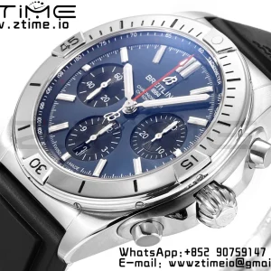 Breitling Chronomat B01 AB0134101C1A1 42mm SS BLS 1:1 Best Edition Blue Dial on Black Rubber Strap A7750 - Super Clone Watch | 1:1 Best Version