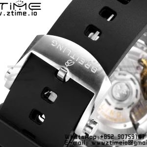 Breitling Chronomat B01 AB01343A1L1A1 42mm SS BLS 1:1 Best Edition Green Dial on Black Rubber Strap A7750 - Super Clone Watch | 1:1 Best Version