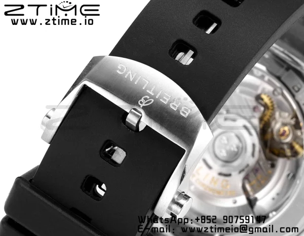 Breitling Chronomat B01 AB01343A1L1A1 42mm SS BLS 1:1 Best Edition Green Dial on Black Rubber Strap A7750 - Super Clone Watch | 1:1 Best Version