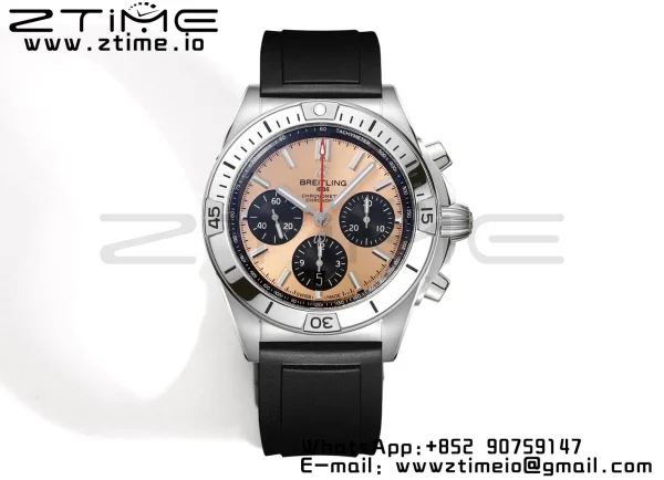 Breitling Chronomat B01 AB0134101C1A1 42mm SS BLS 1:1 Best Edition Blue Dial on Black Rubber Strap A7750 - Super Clone Watch | 1:1 Best Version