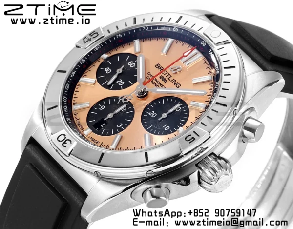 Breitling Chronomat B01 AB0134101C1A1 42mm SS BLS 1:1 Best Edition Blue Dial on Black Rubber Strap A7750 - Super Clone Watch | 1:1 Best Version