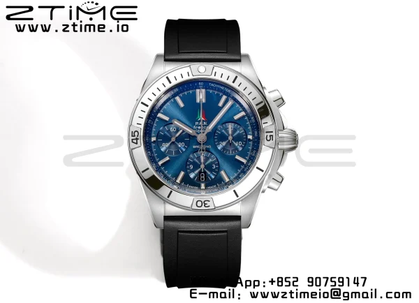 ブライトリング クロノマット B01 AB01344A1C1A1 42mm SS BLS 1:1 ベストエディション ブルーダイアル ブラックラバーストラップ A7750 - スーパークローンウォッチ｜1:1 ベストバージョン