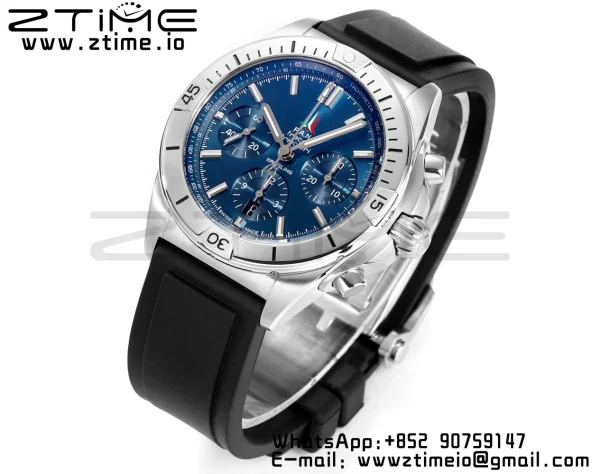 ブライトリング クロノマット B01 AB01344A1C1A1 42mm SS BLS 1:1 ベストエディション ブルーダイアル ブラックラバーストラップ A7750 - スーパークローンウォッチ｜1:1 ベストバージョン