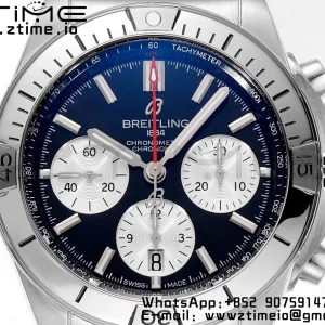 Breitling Chronomat B01 AB0134101B1A1 42mm SS BLS 1:1 Best Edition Quadrante nero su cinturino in acciaio A7750 - Orologio Super Clone | 1:1 Best Version