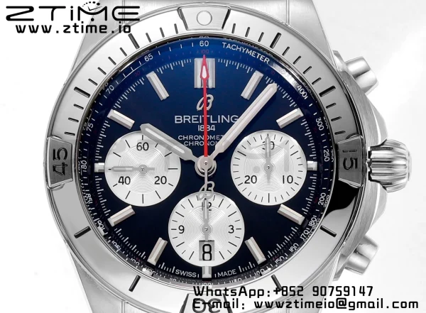 Breitling Chronomat B01 AB0134101B1A1 42mm SS BLS 1:1 Best Edition Quadrante nero su cinturino in acciaio A7750 - Orologio Super Clone | 1:1 Best Version