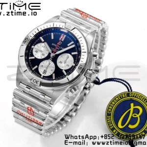Breitling Chronomat B01 AB0134101B1A1 42mm SS BLS 1:1 Best Edition Quadrante nero su cinturino in acciaio A7750 - Orologio Super Clone | 1:1 Best Version