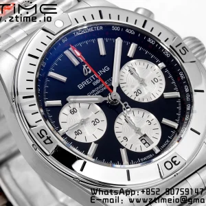 Breitling Chronomat B01 AB0134101B1A1 42mm SS BLS 1:1 Best Edition Quadrante nero su cinturino in acciaio A7750 - Orologio Super Clone | 1:1 Best Version