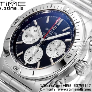 Breitling Chronomat B01 AB0134101B1A1 42mm SS BLS 1:1 Best Edition Quadrante nero su cinturino in acciaio A7750 - Orologio Super Clone | 1:1 Best Version