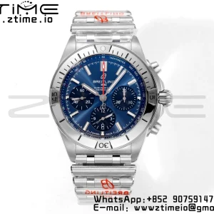 Breitling Chronomat B01 AB01344A1C1A1 42mm SS BLS 1:1 Best Edition Blue Dial on Stainless Steel Strap A7750 - Super Clone Watch | 1:1 Best Version
