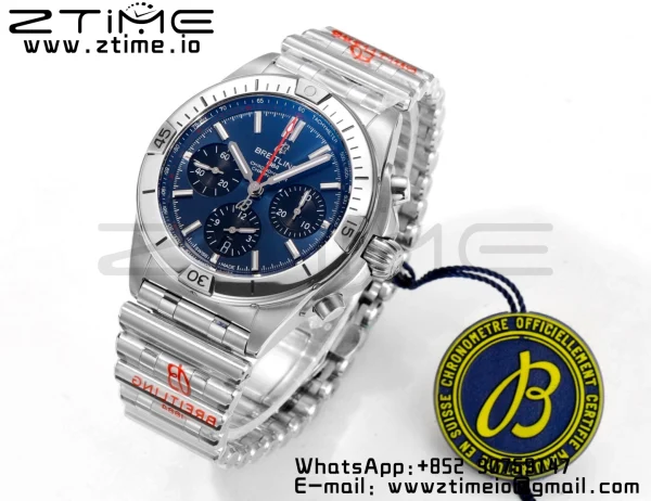 Breitling Chronomat B01 AB01344A1C1A1 42mm SS BLS 1:1 Best Edition Cadran albastru pe curea din oțel inoxidabil A7750 - Super Clone Watch | 1:1 Best Version