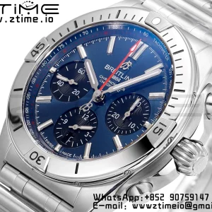 Breitling Chronomat B01 AB01344A1C1A1 42mm SS BLS 1:1 Best Edition Cadran albastru pe curea din oțel inoxidabil A7750 - Super Clone Watch | 1:1 Best Version