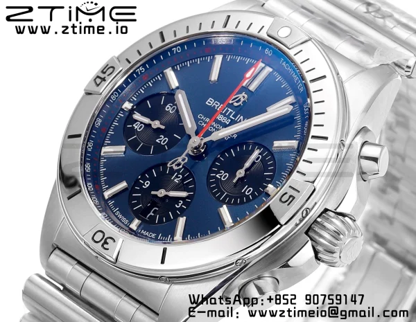 Breitling Chronomat B01 AB01344A1C1A1 42mm SS BLS 1:1 Best Edition Cadran albastru pe curea din oțel inoxidabil A7750 - Super Clone Watch | 1:1 Best Version
