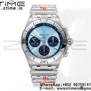 Breitling Chronomat B01 PB0134101C1S1 42mm SS BLS 1:1 Best Edition Ice Blue Dial on Stainless Steel Strap A7750 - Super Clone Watch | 1:1 Best Version