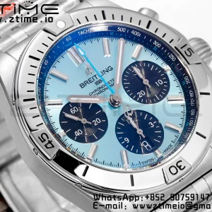 Breitling Chronomat B01 PB0134101C1S1 42mm SS BLS 1:1 Best Edition Ice Blue Dial on Stainless Steel Strap A7750 - Super Clone Watch | 1:1 Best Version
