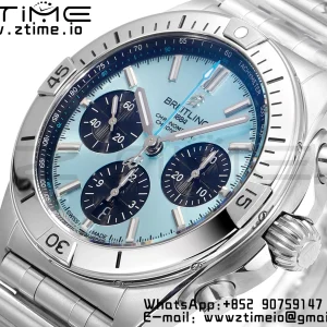 Breitling Chronomat B01 PB0134101C1S1 42mm SS BLS 1:1 Best Edition Ice Blue Dial on Stainless Steel Strap A7750 - Super Clone Watch | 1:1 Best Version