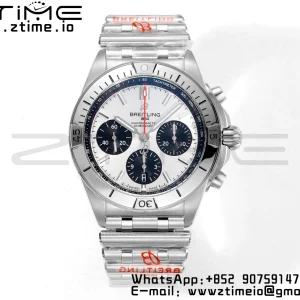 Breitling Chronomat B01 AB0134101G1A1 42mm SS BLS 1:1 Best Edition Silvery Dial on Stainless Steel Strap A7750 - Super Clone Watch | 1:1 Best Version