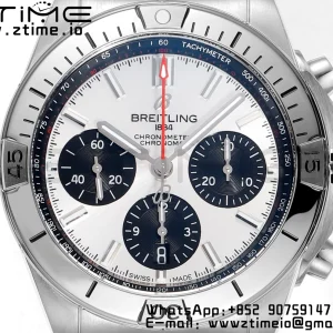 ブライトリング クロノマット B01 AB0134101G1A1 42mm SS BLS 1:1 ベストエディション シルバーダイアル ステンレススチール ストラップ A7750 - スーパークローン時計｜1:1 ベストバージョン