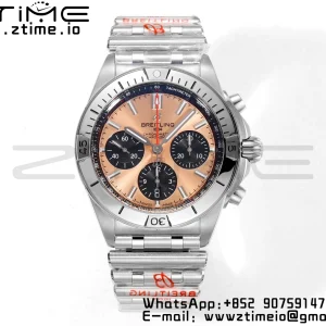Breitling Chronomat B01 AB0134101K1A1 42mm SS BLS 1:1 Best Edition Champagne Dial on Stainless Steel Strap A7750 - Super Clone Watch | 1:1 Best Version