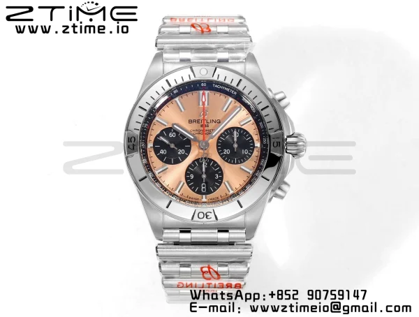 Breitling Chronomat B01 AB0134101K1A1 42mm SS BLS 1:1 Best Edition Champagne Dial on Stainless Steel Strap A7750 - Super Clone Watch | 1:1 Best Version