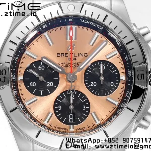 Breitling Chronomat B01 AB0134101K1A1 42mm SS BLS 1:1 Best Edition Champagne Dial on Stainless Steel Strap A7750 - Super Clone Watch | 1:1 Best Version