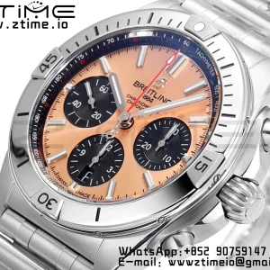 Breitling Chronomat B01 AB0134101K1A1 42mm SS BLS 1:1 Best Edition Champagne Dial on Stainless Steel Strap A7750 - Super Clone Watch | 1:1 Best Version
